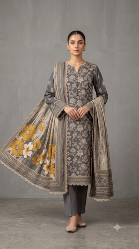 Luxury Printed Lawn 3 Piece Suit | GOHAR'S CLOTHES